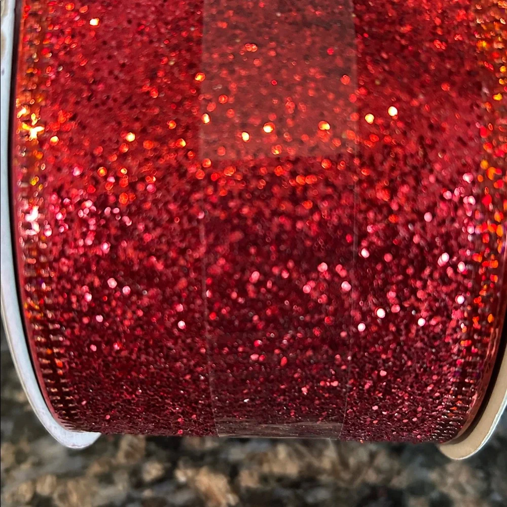 CELEBRATE IT SPARKLING ASSORTED RED WIRED RIBBON LOT OF 3 NWT